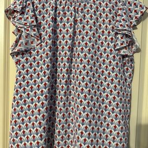 THML Red and Blue Patterned Top